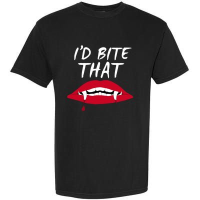 Halloween Vampire Teeth Bite That Bite Me Vampire Blood Cool Gift Garment-Dyed Heavyweight T-Shirt