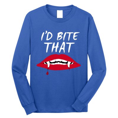 Halloween Vampire Teeth Bite That Bite Me Vampire Blood Cool Gift Long Sleeve Shirt