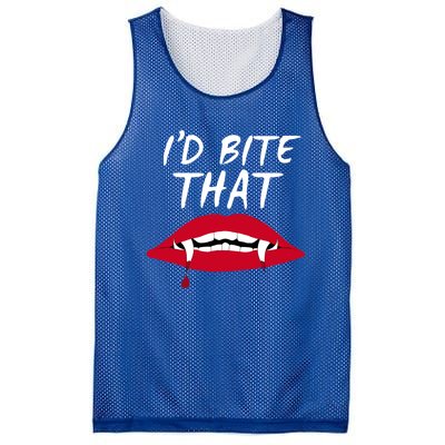 Halloween Vampire Teeth Bite That Bite Me Vampire Blood Cool Gift Mesh Reversible Basketball Jersey Tank