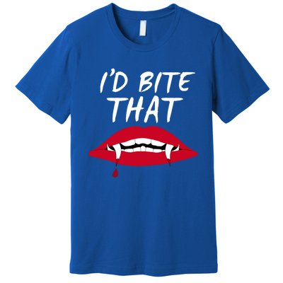 Halloween Vampire Teeth Bite That Bite Me Vampire Blood Cool Gift Premium T-Shirt