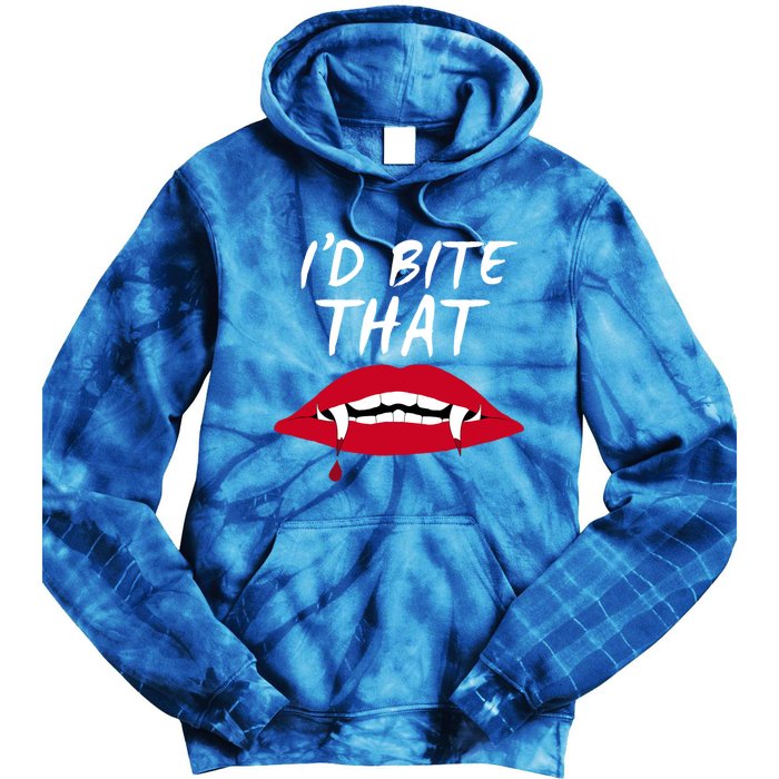 Halloween Vampire Teeth Bite That Bite Me Vampire Blood Cool Gift Tie Dye Hoodie