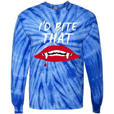 Halloween Vampire Teeth Bite That Bite Me Vampire Blood Cool Gift Tie-Dye Long Sleeve Shirt