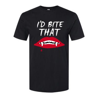 Halloween Vampire Teeth Bite That Bite Me Vampire Blood Cool Gift Softstyle CVC T-Shirt