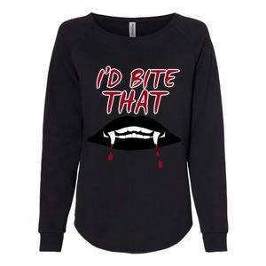 Halloween Vampire Teeth Bitethat Bite Me Vampire Blood Gift Womens California Wash Sweatshirt