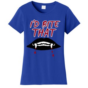 Halloween Vampire Teeth Bitethat Bite Me Vampire Blood Gift Women's T-Shirt