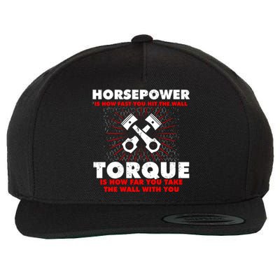 Horsepower Vs Torque Diesel Car Mechanic Funny Gift Wool Snapback Cap