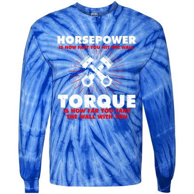 Horsepower Vs Torque Diesel Car Mechanic Funny Gift Tie-Dye Long Sleeve Shirt