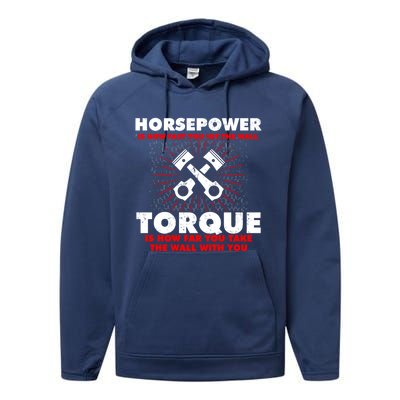 Horsepower Vs Torque Diesel Car Mechanic Funny Gift Performance Fleece Hoodie