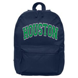 Houston Varsity Text Green With White Outline 16 in Basic Backpack