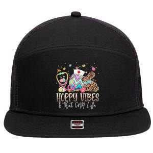 Hoppy Vibes & That CNA Life Easter Day Bunny 7 Panel Mesh Trucker Snapback Hat