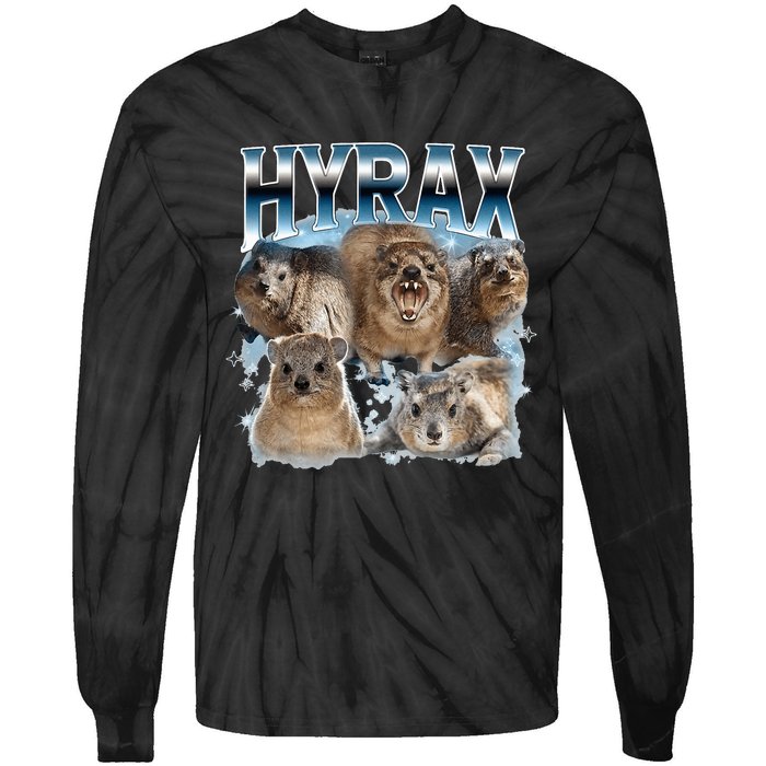 Hyrax Vintage Ugly Funny Meme Retro Animal Tie-Dye Long Sleeve Shirt