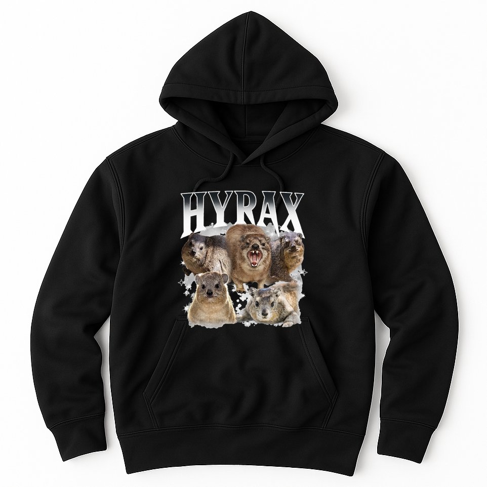Hyrax Vintage Ugly Funny Meme Retro Animal Hoodie