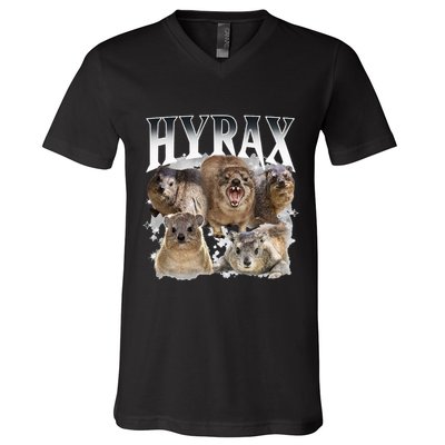 Hyrax Vintage Ugly Funny Meme Retro Animal V-Neck T-Shirt