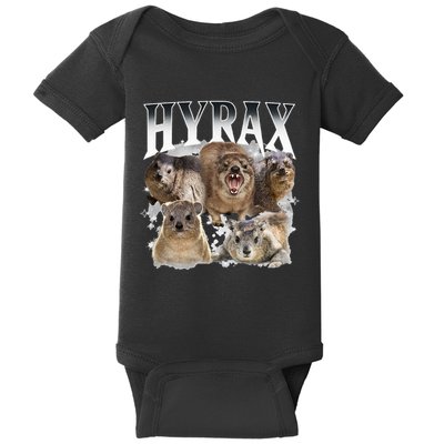 Hyrax Vintage Ugly Funny Meme Retro Animal Baby Bodysuit