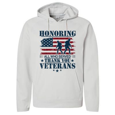 Honoring Veterans Us Performance Fleece Hoodie