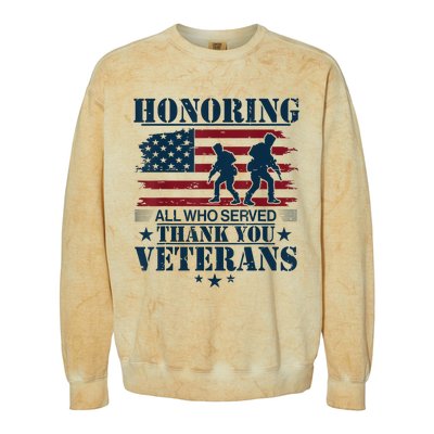 Honoring Veterans Us Colorblast Crewneck Sweatshirt