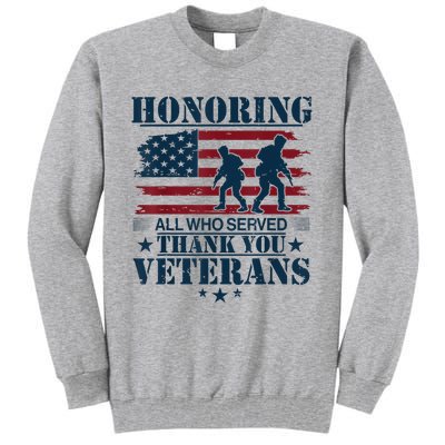 Honoring Veterans Us Tall Sweatshirt