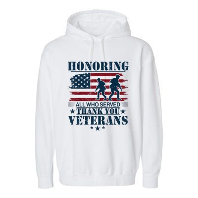 Honoring Veterans Us Garment-Dyed Fleece Hoodie