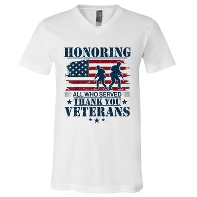 Honoring Veterans Us V-Neck T-Shirt