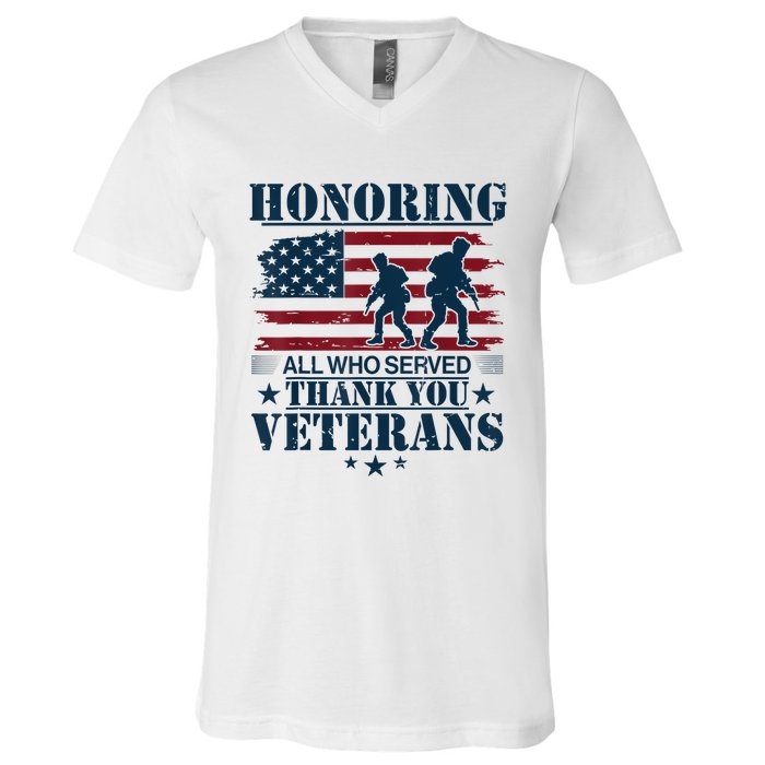 Honoring Veterans Us V-Neck T-Shirt