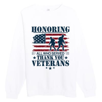 Honoring Veterans Us Premium Crewneck Sweatshirt