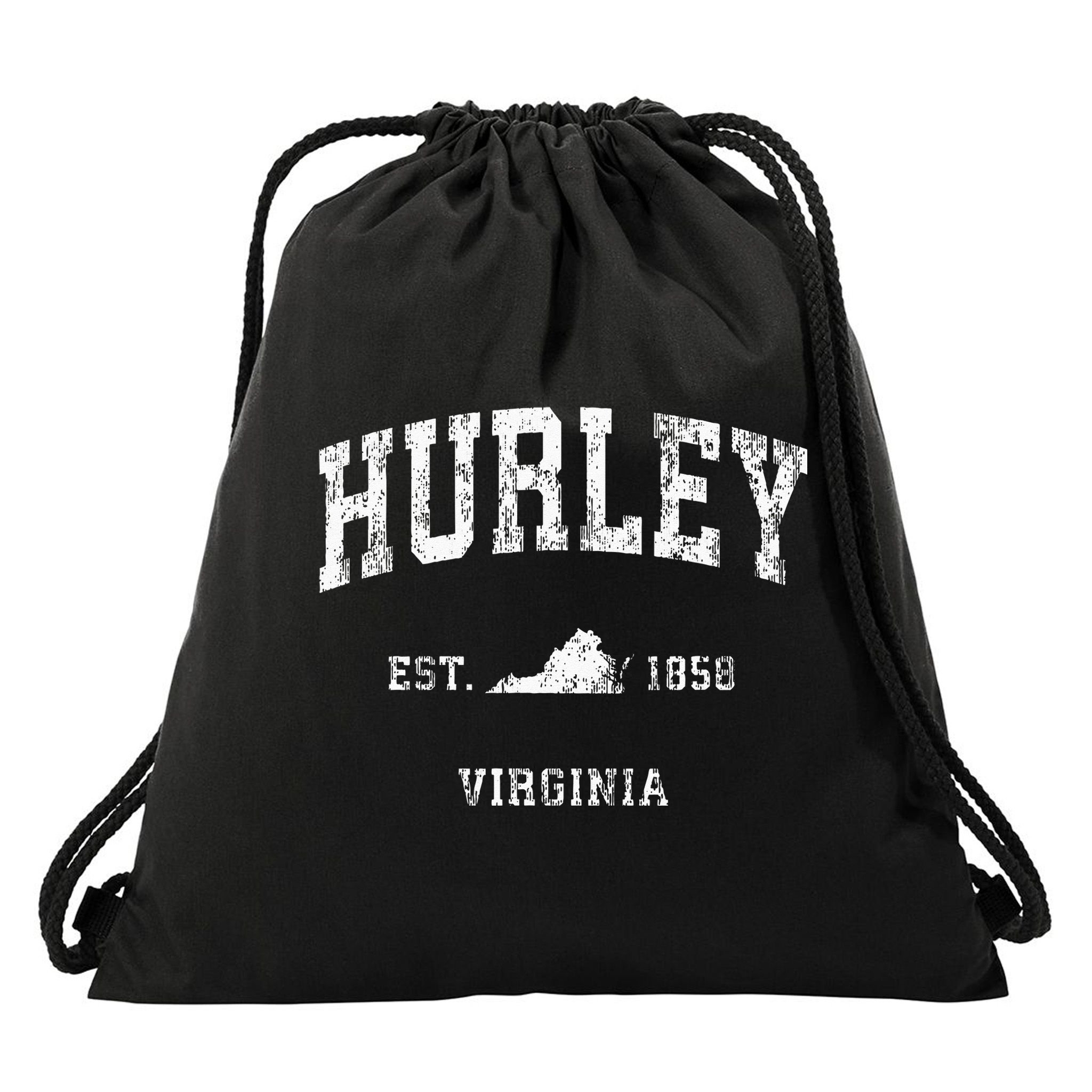 Hurley Virginia VA Vintage Athletic Sports Drawstring Bag