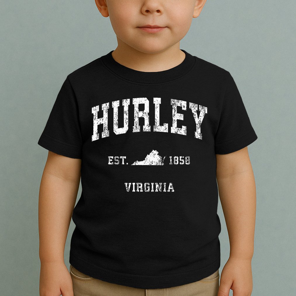 Hurley Virginia VA Vintage Athletic Sports Toddler T-Shirt