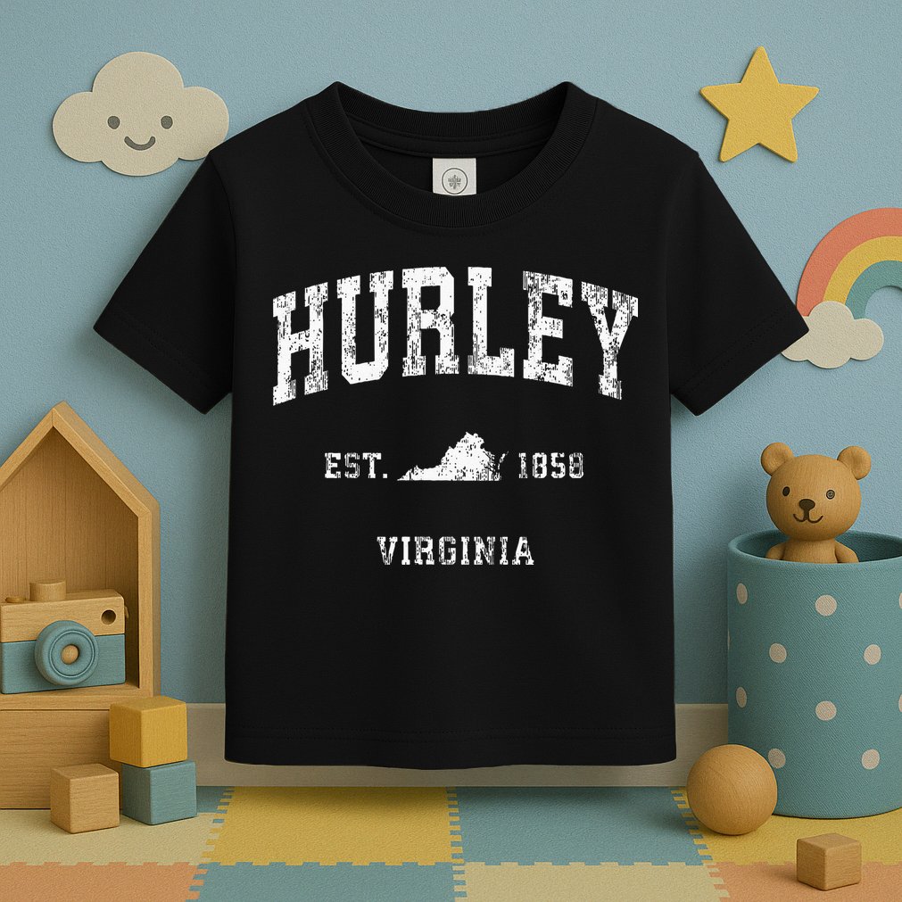 Hurley Virginia VA Vintage Athletic Sports Toddler T-Shirt