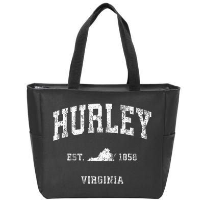 Hurley Virginia VA Vintage Athletic Sports Zip Tote Bag