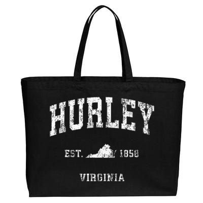 Hurley Virginia VA Vintage Athletic Sports Cotton Canvas Jumbo Tote