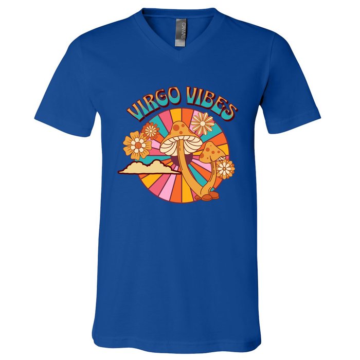 Hippie Virgo Vibes Zodiac Cool Gift V-Neck T-Shirt