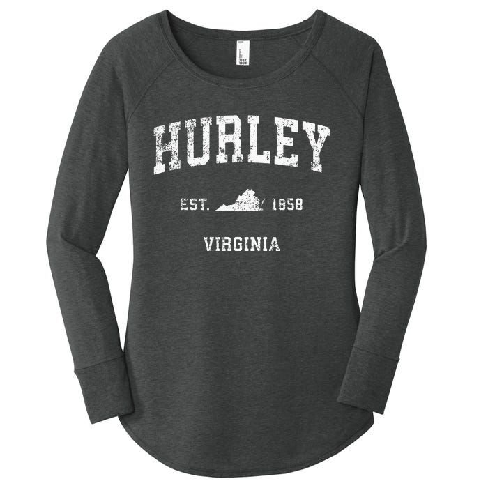 Hurley Virginia VA Vintage Athletic Sports Design Women's Perfect Tri Tunic Long Sleeve Shirt