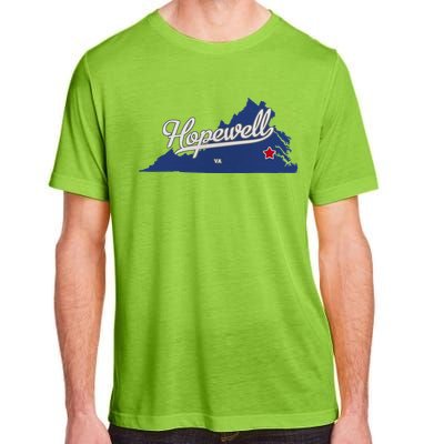 Hopewell Virginia Va Map Adult ChromaSoft Performance T-Shirt