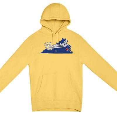 Hopewell Virginia Va Map Premium Pullover Hoodie