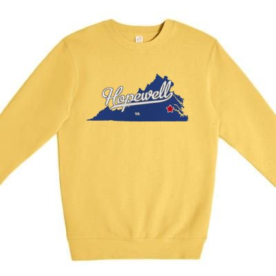 Hopewell Virginia Va Map Premium Crewneck Sweatshirt