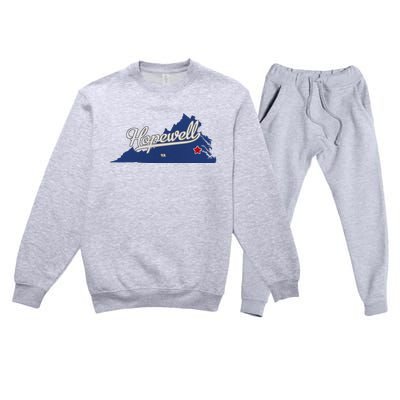 Hopewell Virginia Va Map Premium Crewneck Sweatsuit Set