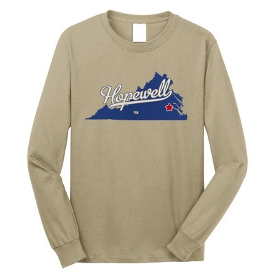 Hopewell Virginia Va Map Long Sleeve Shirt