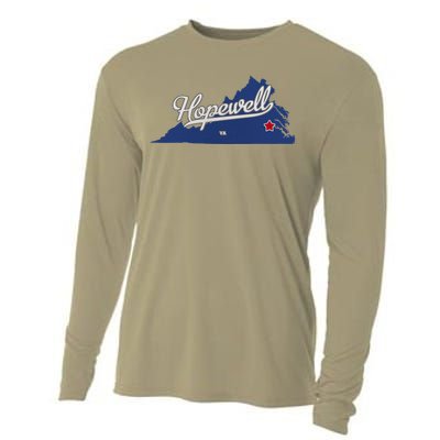 Hopewell Virginia Va Map Cooling Performance Long Sleeve Crew