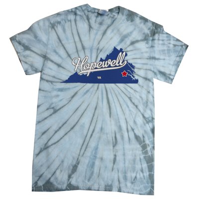 Hopewell Virginia Va Map Tie-Dye T-Shirt