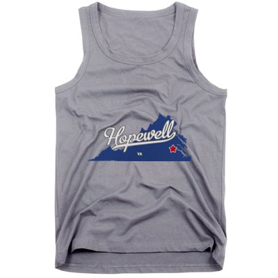 Hopewell Virginia Va Map Tank Top