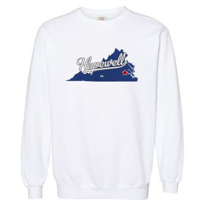 Hopewell Virginia Va Map Garment-Dyed Sweatshirt