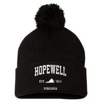 Hopewell Virginia Va Vintage Athletic Pom Pom 12in Knit Beanie