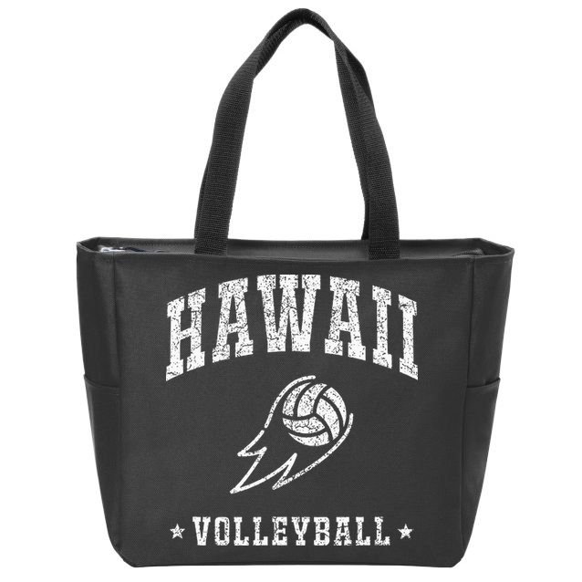 Hawaii Volleyball Vintage Volleyball Lover Zip Tote Bag