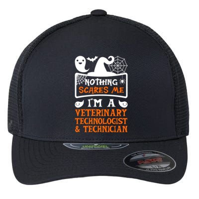 Halloween Vampire Veterinary Technologist And Technician Gift Flexfit Unipanel Trucker Cap