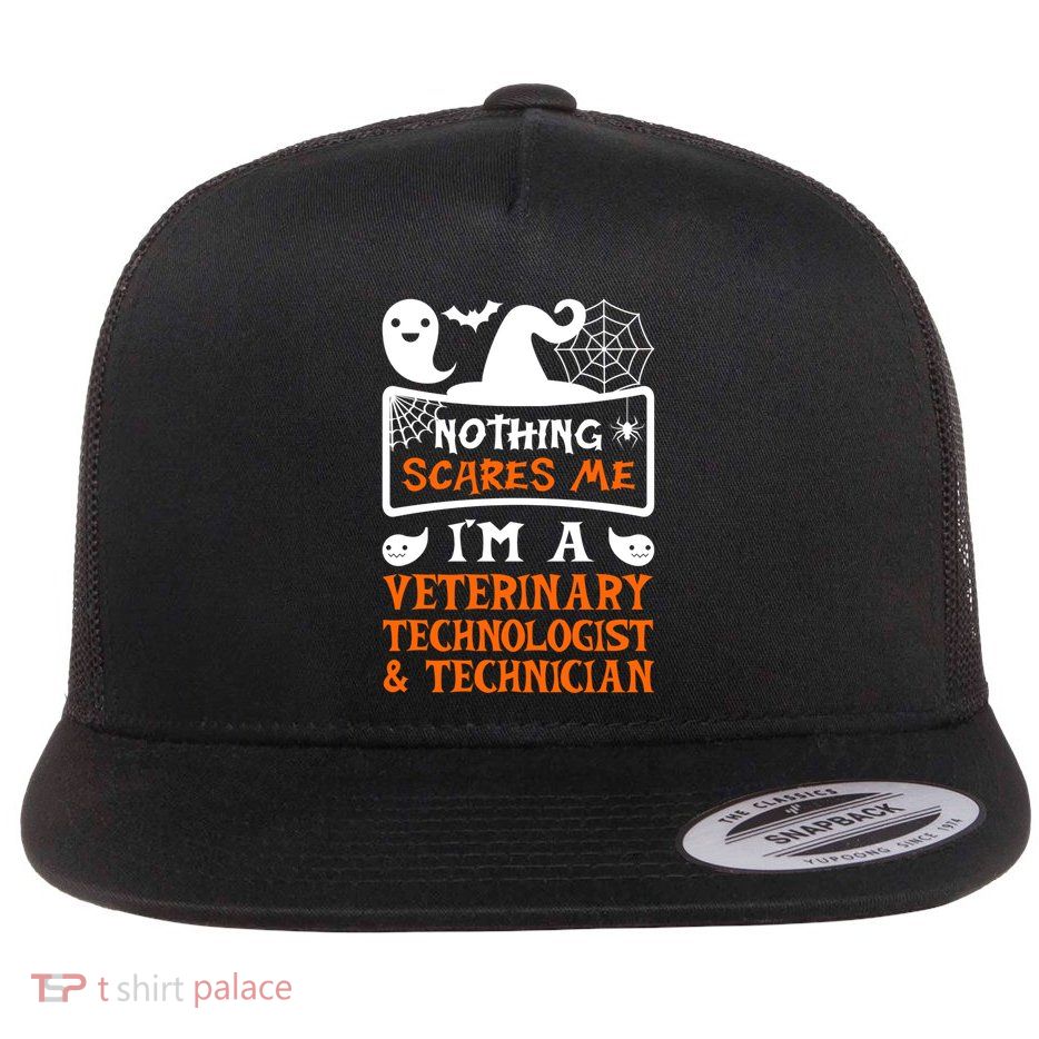 Halloween Vampire Veterinary Technologist And Technician Gift Flatbill Hat
