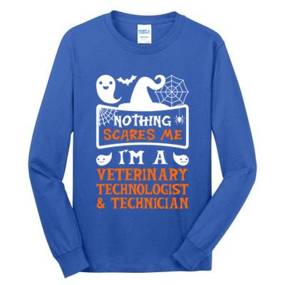 Halloween Vampire Veterinary Technologist And Technician Gift Tall Long Sleeve T-Shirt