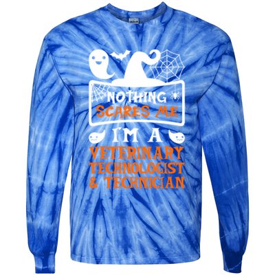 Halloween Vampire Veterinary Technologist And Technician Gift Tie-Dye Long Sleeve Shirt
