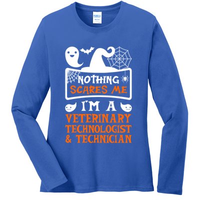 Halloween Vampire Veterinary Technologist And Technician Gift Ladies Long Sleeve Shirt