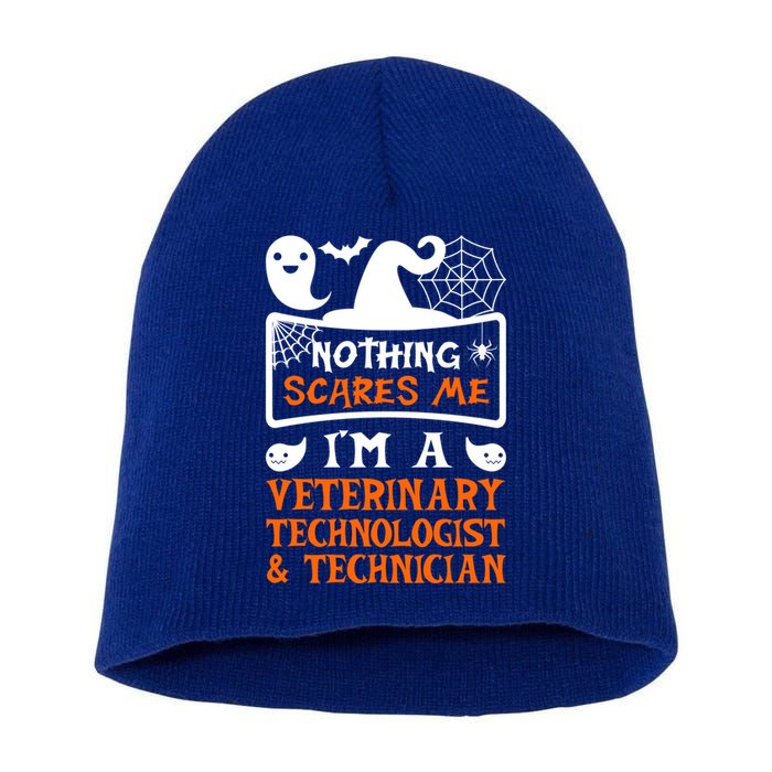 Halloween Vampire Veterinary Technologist And Technician Gift Short Acrylic Beanie