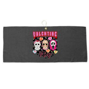 Horror ValentinesRetro Valentine’S Day Valentine Vibes Large Microfiber Waffle Golf Towel